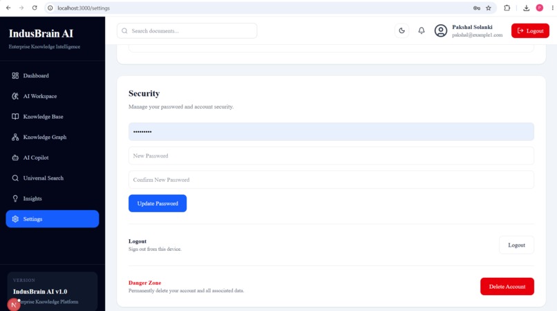 IndusBrain AI – Enterprise Knowledge Intelligence Platform – screenshot 6