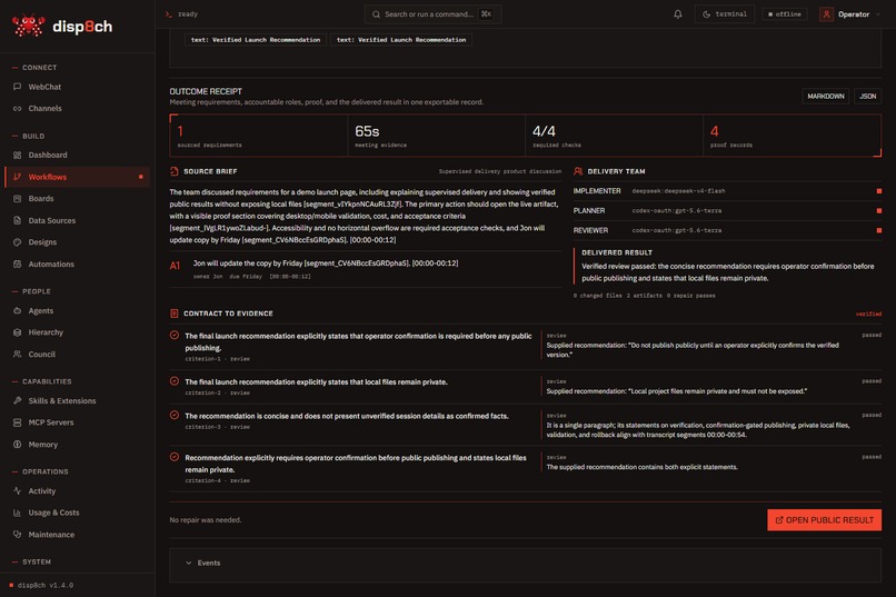 Disp8ch: Where AI Teams Finish the Work – screenshot 4