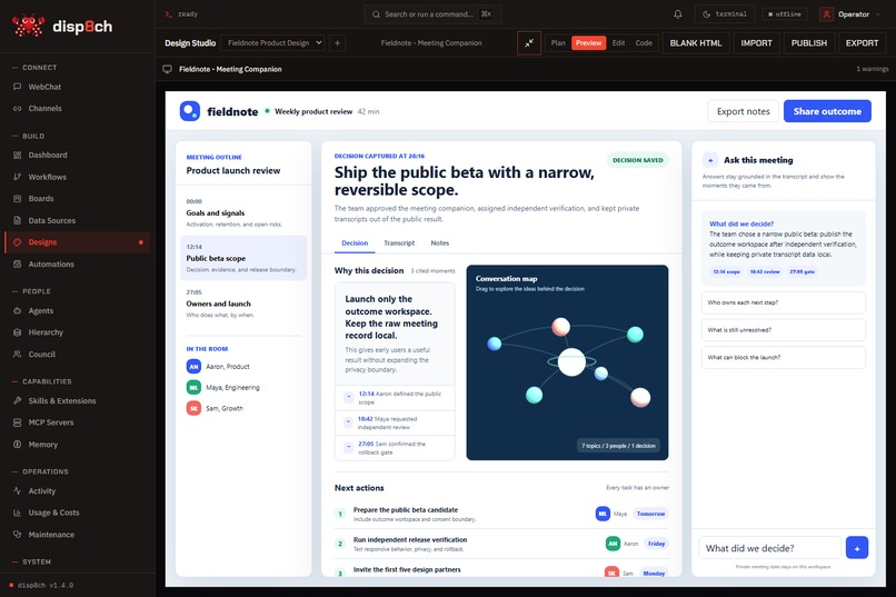 Disp8ch: Where AI Teams Finish the Work – screenshot 5
