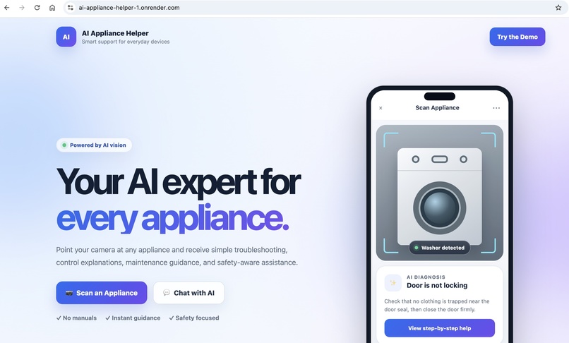 AI Appliance Helper – screenshot 1
