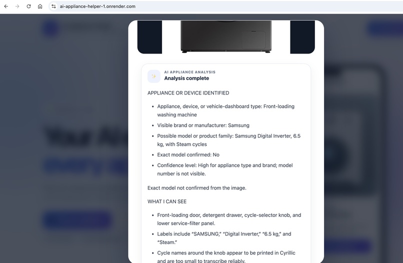 AI Appliance Helper – screenshot 5