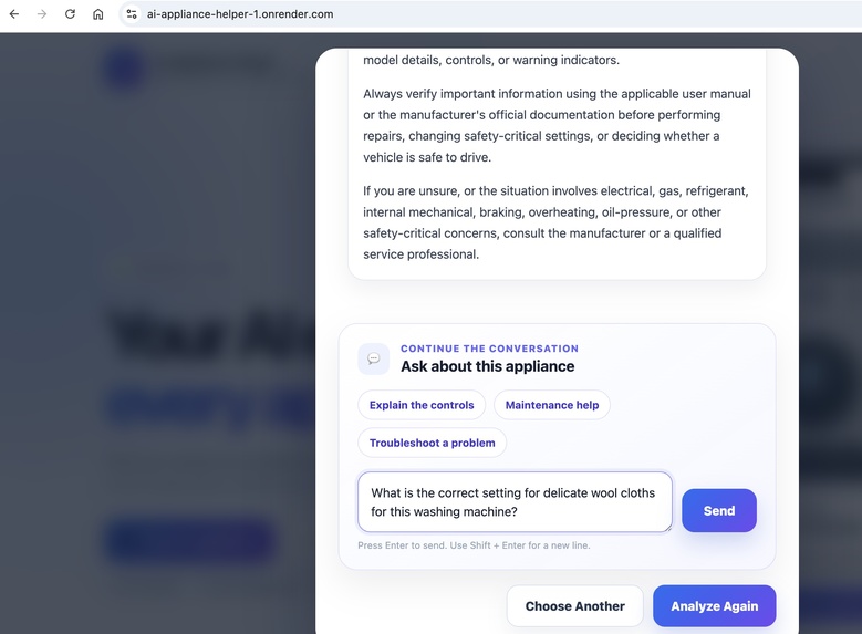 AI Appliance Helper – screenshot 6