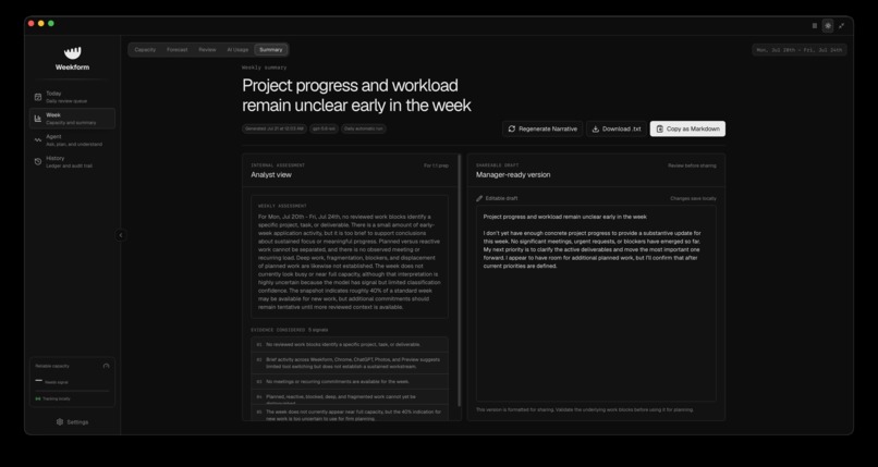 Weekform – screenshot 4