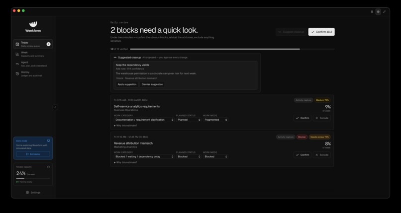 Weekform – screenshot 6