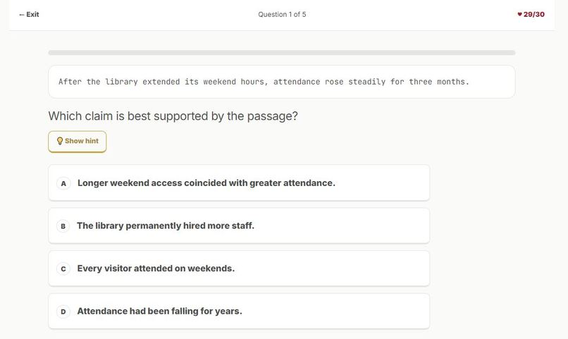 Daily1600 (SAT Prep) app – screenshot 5