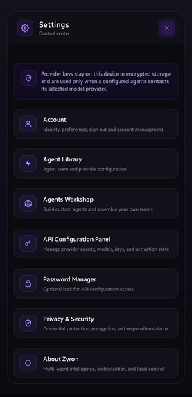 Zyron — Multi-Agent AI Platform for Android – screenshot 3