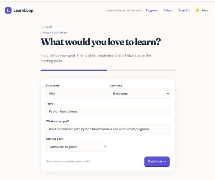 LearnLoop – screenshot 2