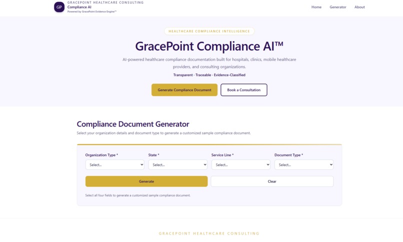 GracePoint Compliance AI™ – screenshot 1