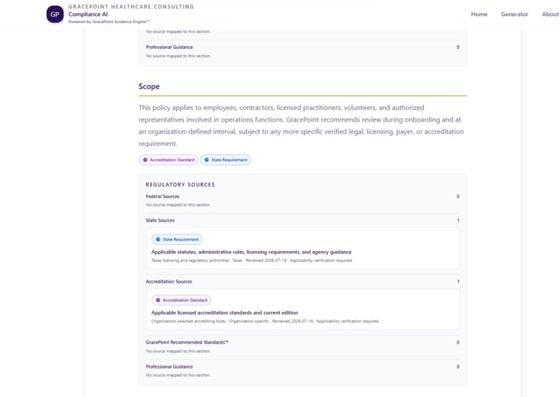 GracePoint Compliance AI™ – screenshot 2