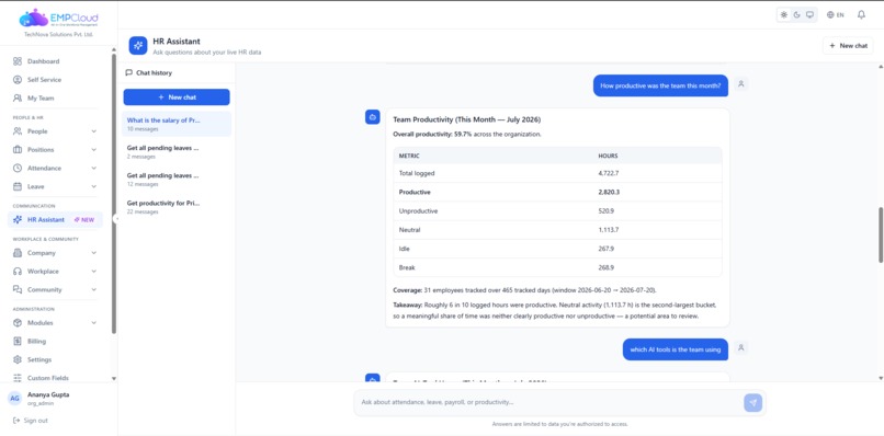 EmpCloud HR Assistant – screenshot 5
