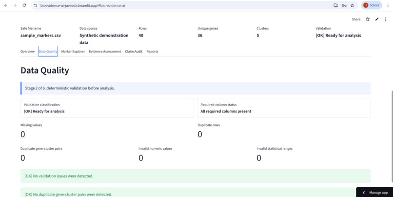 BioEvidence AI – screenshot 1