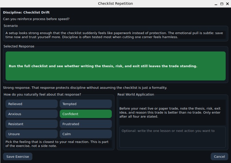 "Trading Mindset" feature to Option|Options – screenshot 2