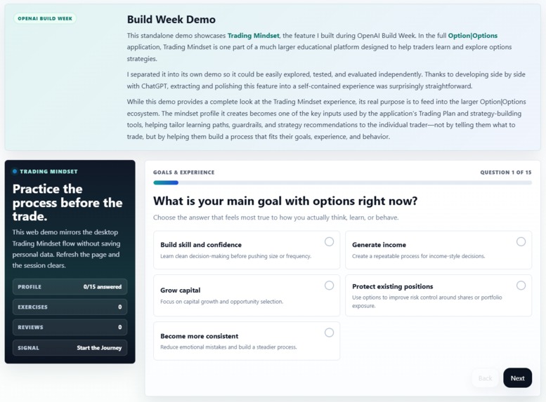 "Trading Mindset" feature to Option|Options – screenshot 5