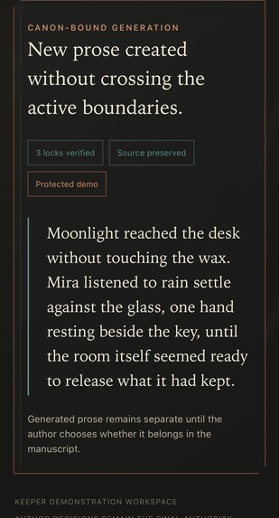 Keeper: Canon-Safe Editorial Workspace – screenshot 3