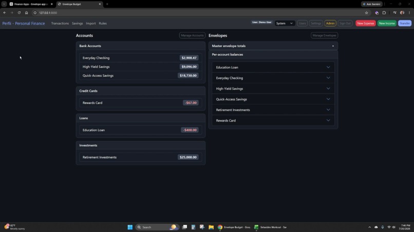 Perfii the Customizable Budgeting App – screenshot 1
