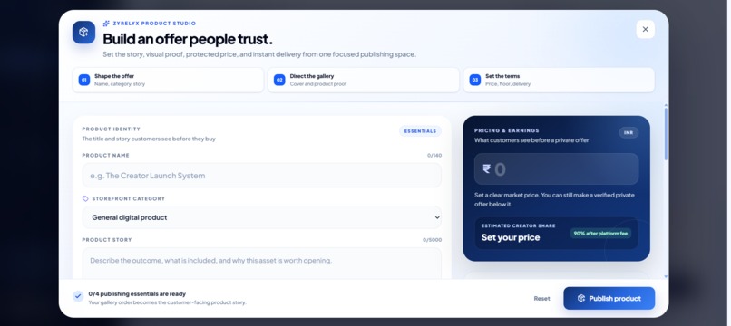 Zyrelyx Creator Storefront & Asset Monetization Ecosystem – screenshot 9