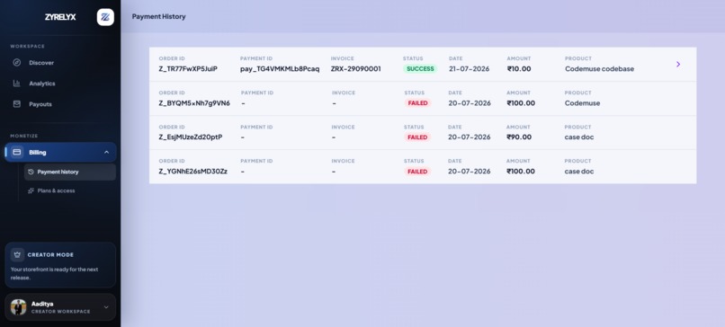 Zyrelyx Creator Storefront & Asset Monetization Ecosystem – screenshot 8
