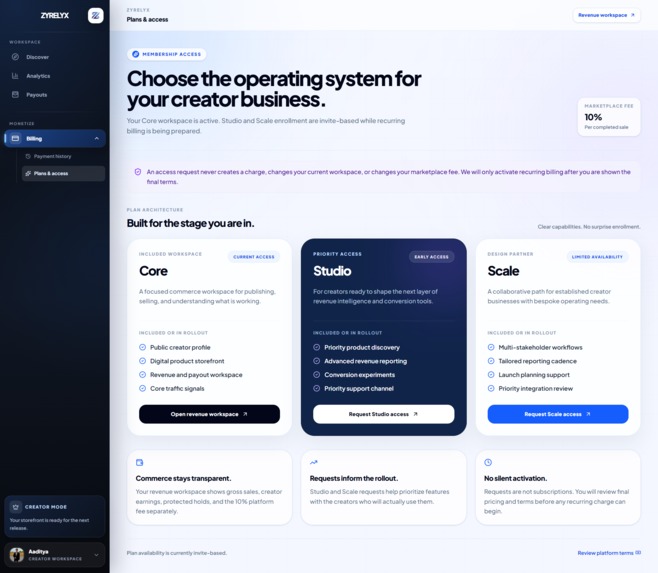 Zyrelyx Creator Storefront & Asset Monetization Ecosystem – screenshot 2