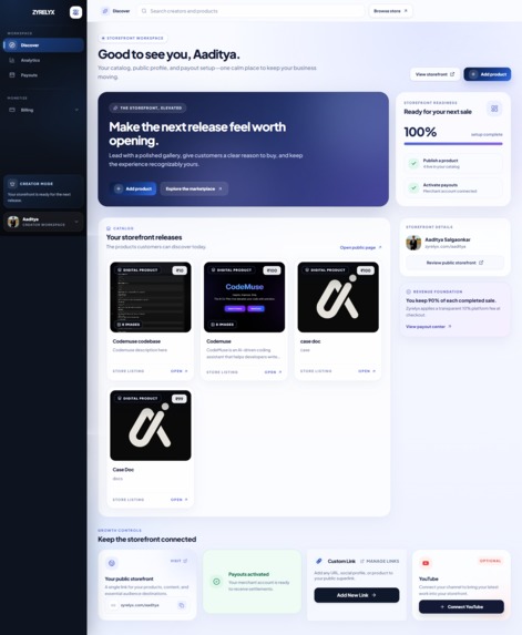 Zyrelyx Creator Storefront & Asset Monetization Ecosystem – screenshot 10