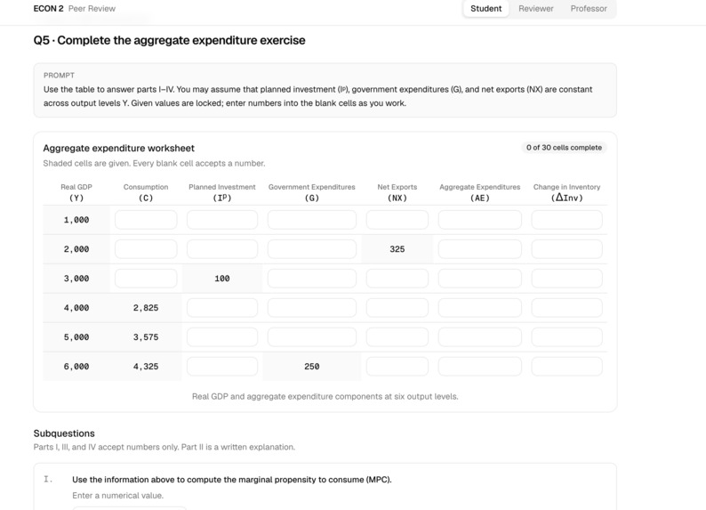 AI-native peer review for coursework in higher education – screenshot 2
