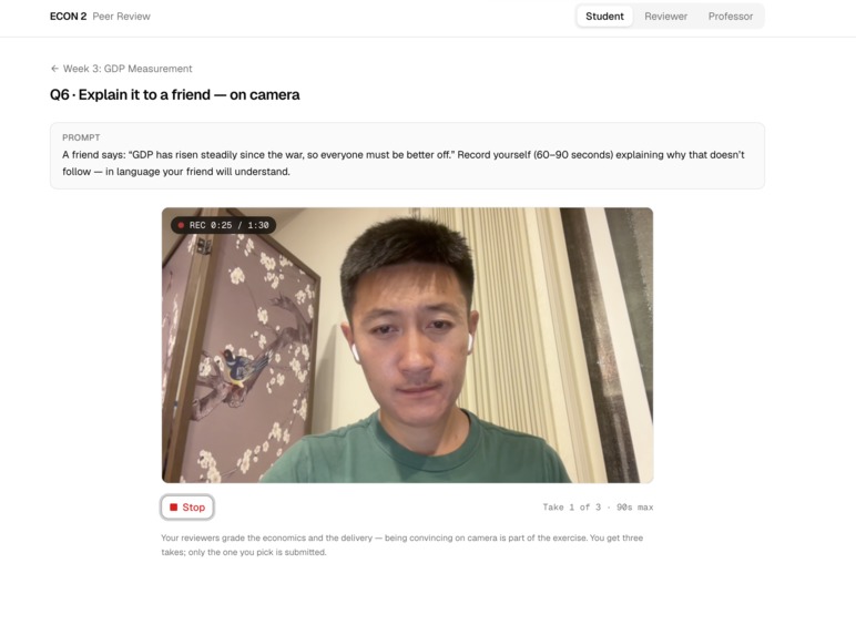 AI-native peer review for coursework in higher education – screenshot 7
