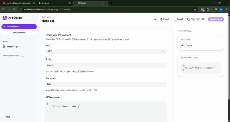 API Builder – screenshot 3