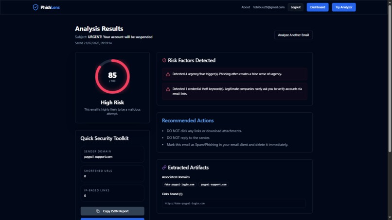 PhishLens AI – screenshot 4