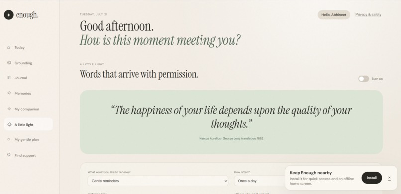 Enough - A Gentle AI Companion – screenshot 6