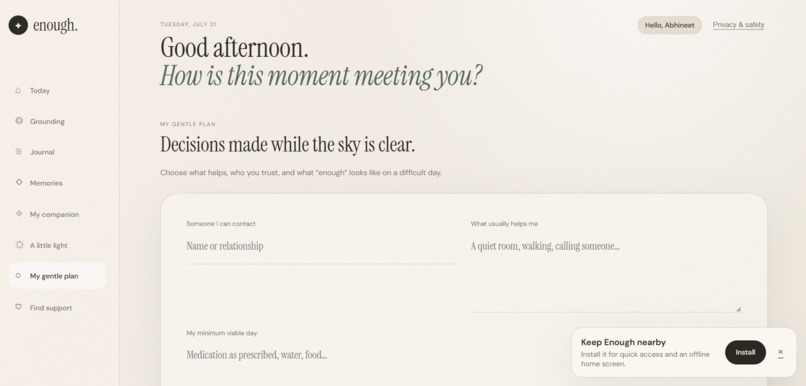 Enough - A Gentle AI Companion – screenshot 7