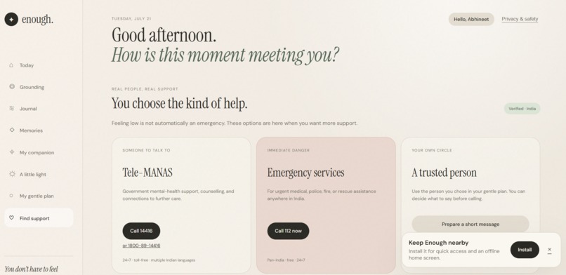 Enough - A Gentle AI Companion – screenshot 8