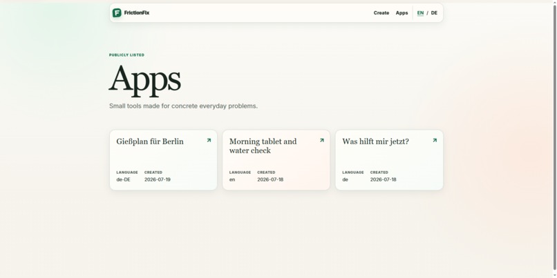 FrictionFix: Personal Apps for Everyday Independence – screenshot 2