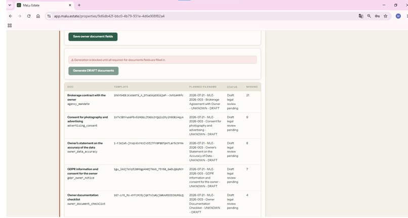 MaLu Estate AI Agency OS – screenshot 1