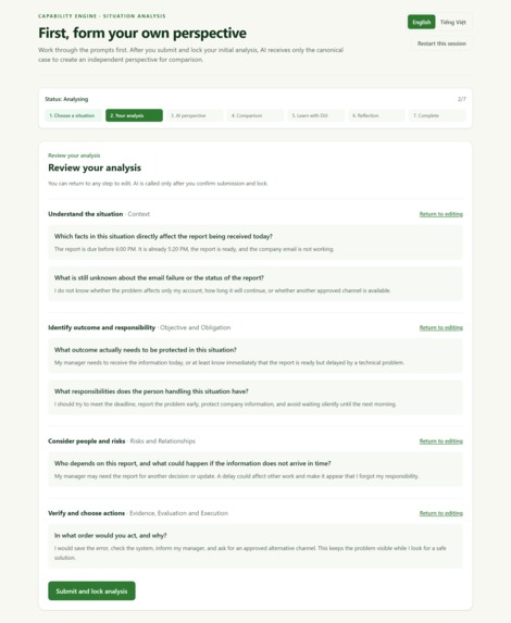 Capability Engine – Situation Analysis – screenshot 3