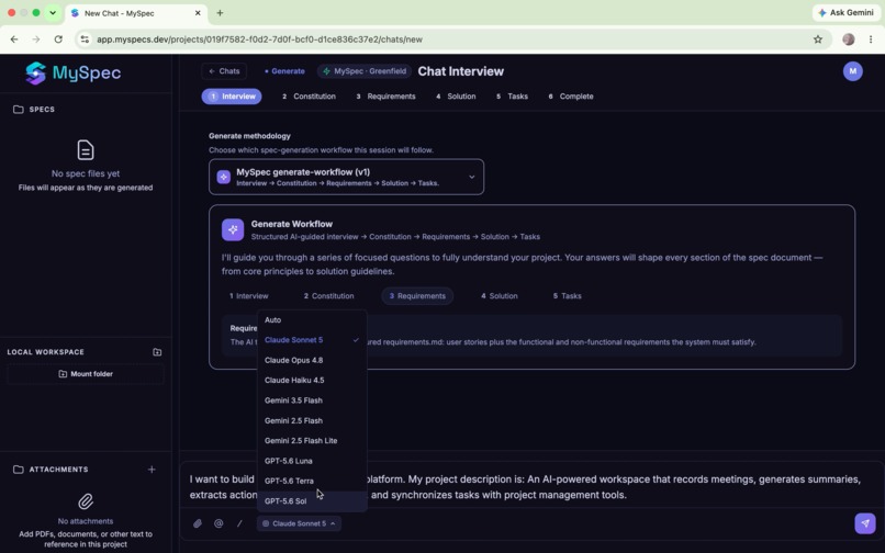 MySpec – screenshot 4