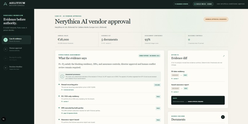 AELITIUM - Verifiable Decision Workflows – screenshot 1
