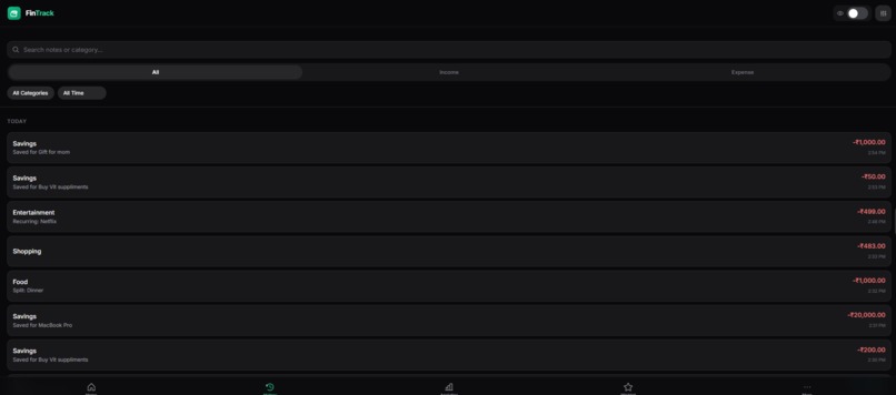 FinTrack – screenshot 2