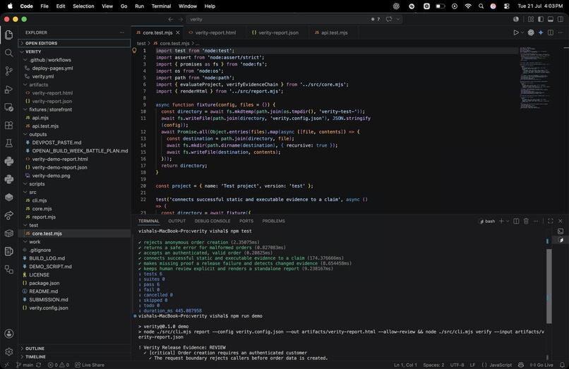 Verity: Proof-Carrying Release Gates – screenshot 5