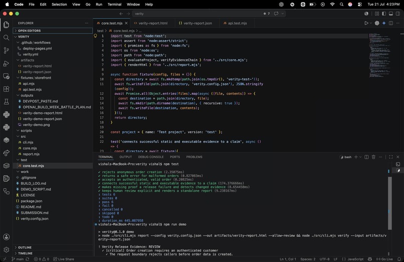 Verity: Proof-Carrying Release Gates – screenshot 6