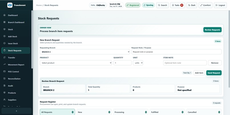 TransInvent Business Management System – screenshot 4