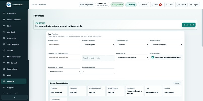 TransInvent Business Management System – screenshot 5