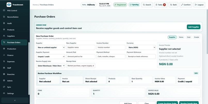 TransInvent Business Management System – screenshot 7