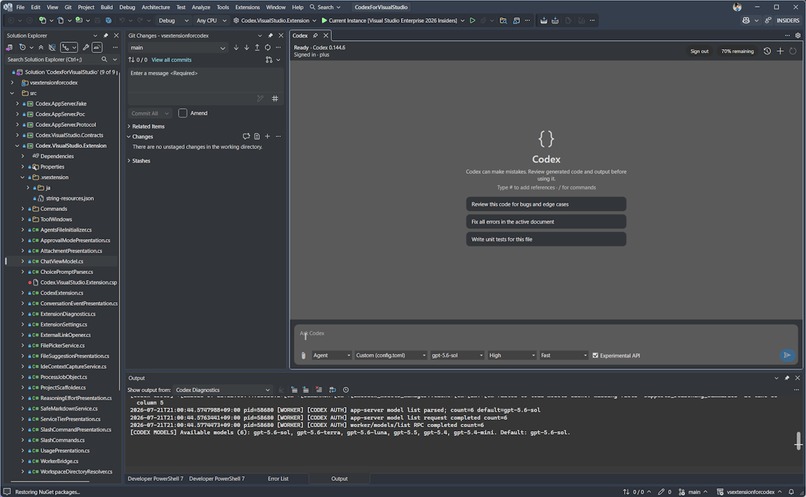 Codex for Visual Studio  – screenshot 1