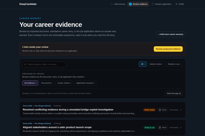 DeepCandidate – screenshot 3