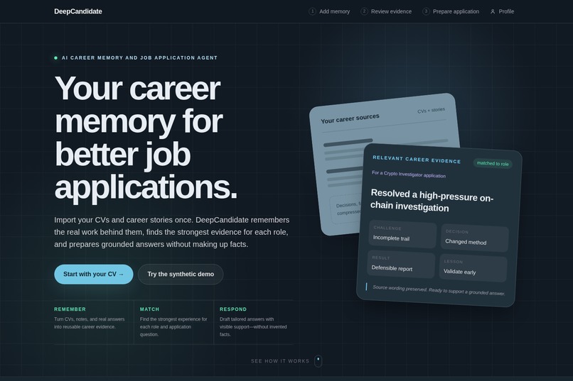 DeepCandidate – screenshot 1