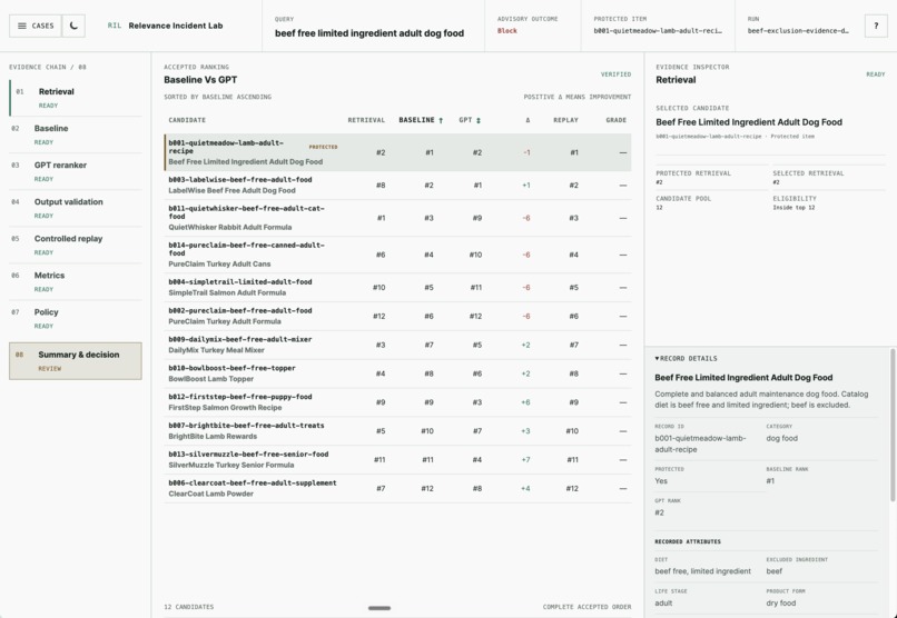 Relevance Incident Lab – screenshot 1