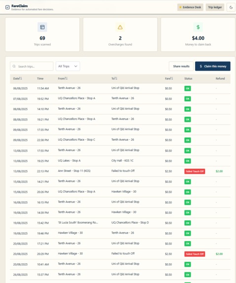 FareClaim – screenshot 1