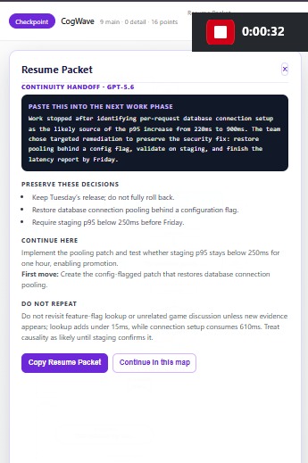 CogWave — The Cognitive Continuity Layer for AI Work – screenshot 1