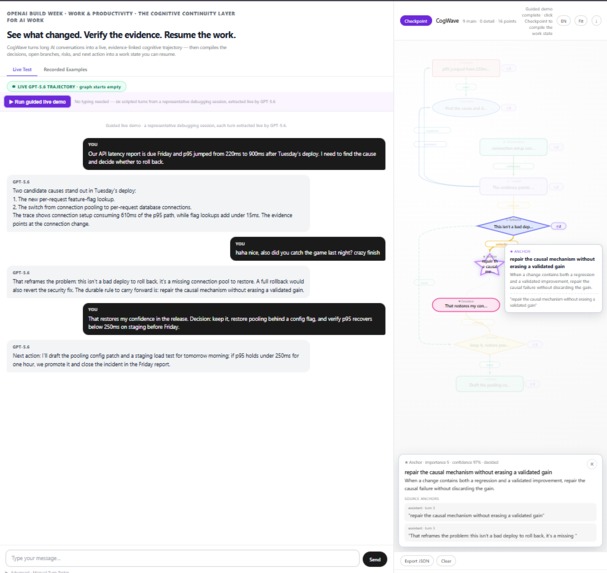 CogWave — The Cognitive Continuity Layer for AI Work – screenshot 1