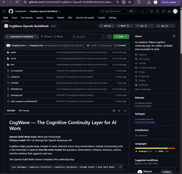 CogWave — The Cognitive Continuity Layer for AI Work – screenshot 3