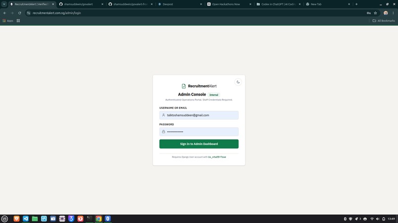 RecruitmentAlert – screenshot 1